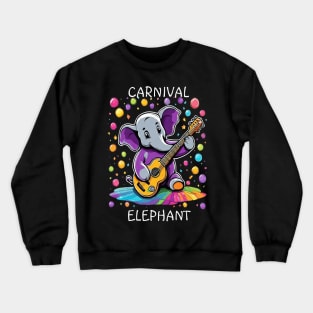 Birthday Elephant Playing Guitar Crewneck Sweatshirt